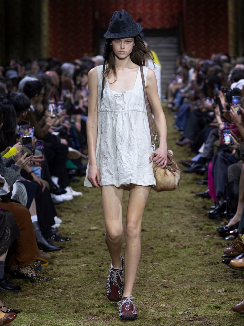 Miu Miu Linen mini-dress It36 - Picture 4 of 10